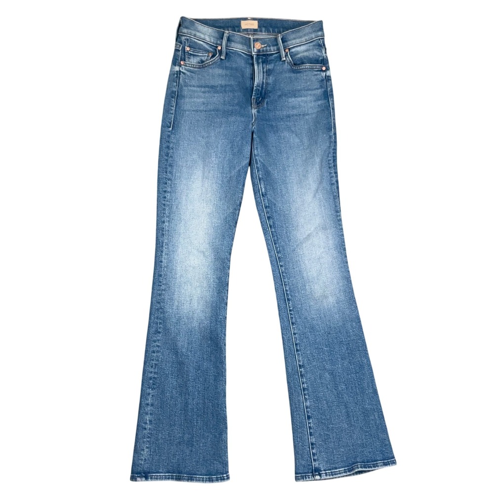 MOTHER Lil Outsider Sneak Jeans Girls 24 Blue Straight High Rise USA